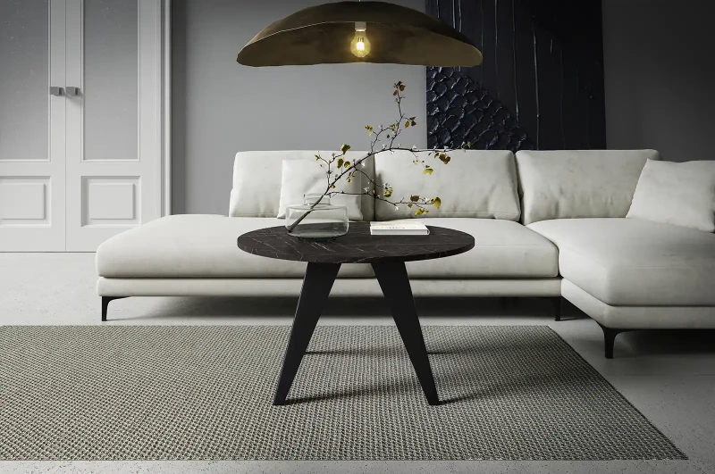 Stolik kawowy Alisse 75 cm do salonu - Black Pietra Grigia