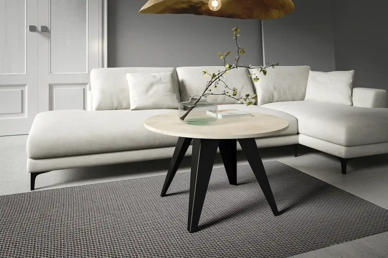 Stolik kawowy Alisse 75 cm do salonu - White Chromix