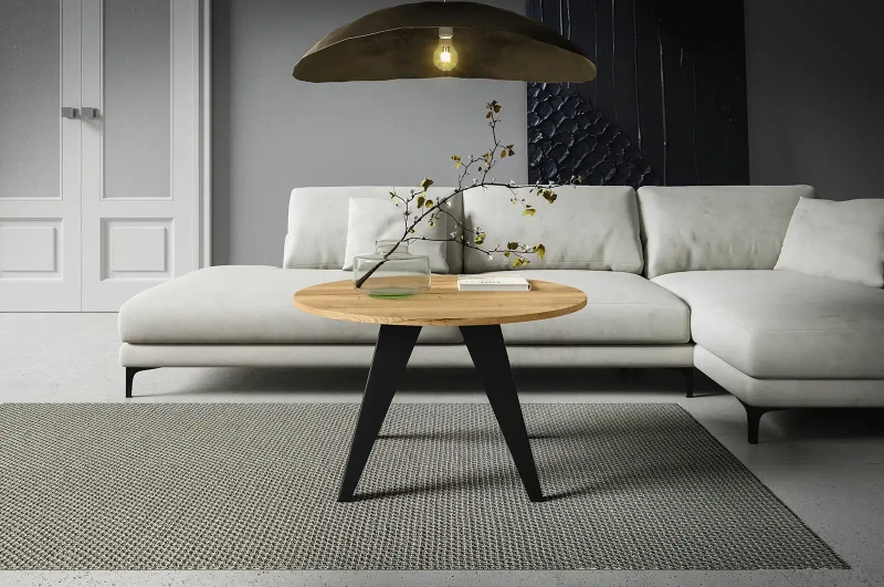 Stolik kawowy Alisse 75 cm do salonu - Natural Halifax Oak