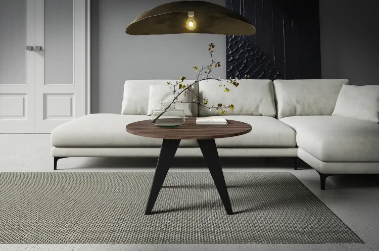 Stolik kawowy Alisse 75 cm do salonu - Anthracite Sherman Oak
