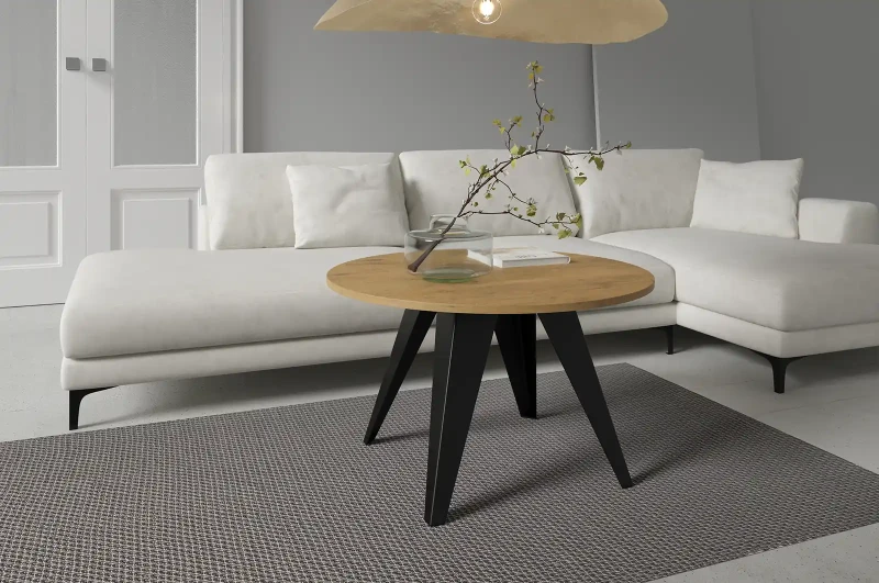 Stolik kawowy Alisse 75 cm do salonu - dąb lancelot