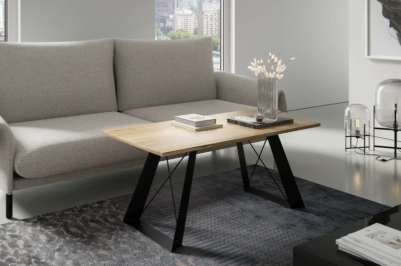 Stolik kawowy Sooma 120 cm do salonu - Natural Halifax Oak