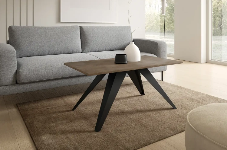 Stolik kawowy Heven 120 cm do salonu - Dark Grey Chicago Concrete