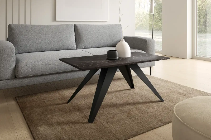 Stolik kawowy Heven 120 cm do salonu - Black Pietra Grigia