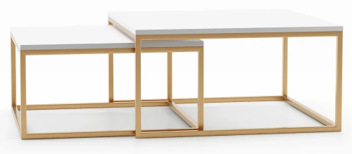 Zestaw stolików kawowych Peak Złoty do salonu