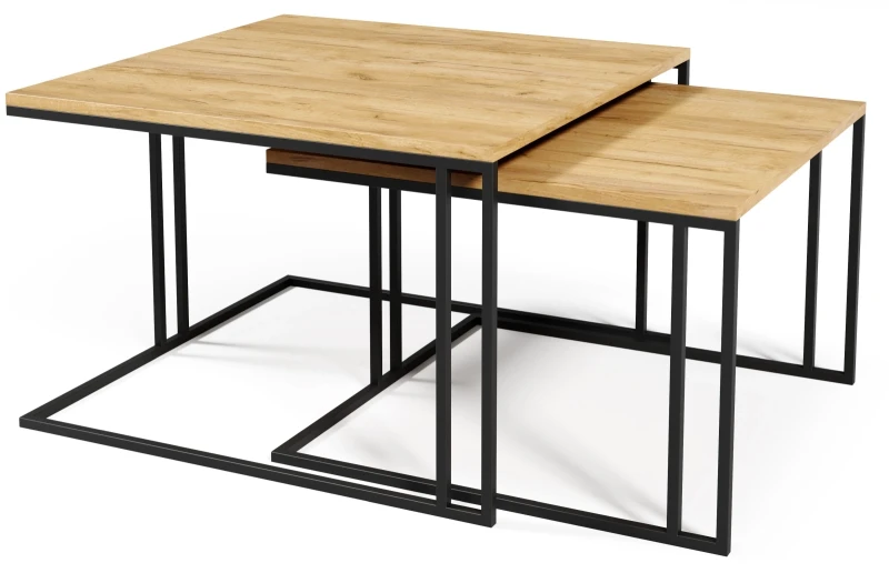 Zestaw stolików kawowych Alitu do salonu - Oak Lancelot