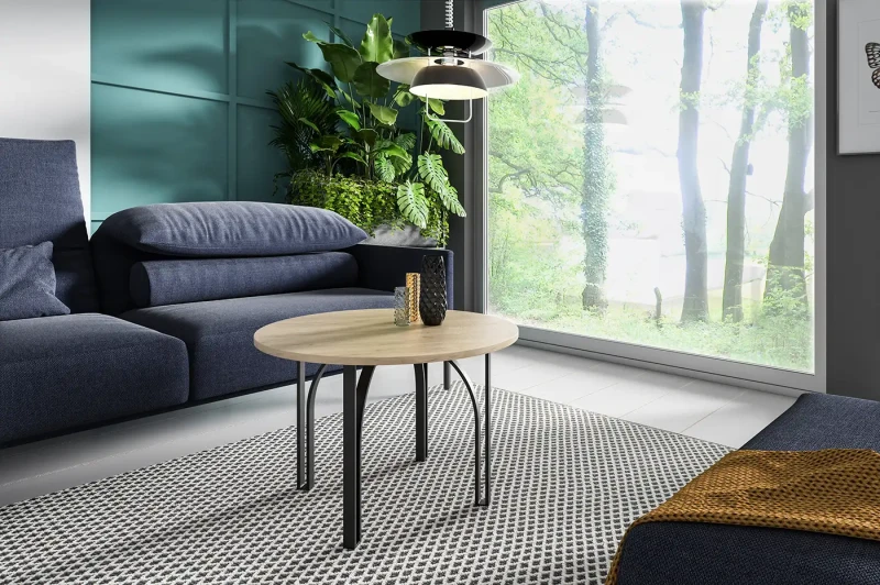 Stolik kawowy Tectonica 75 cm do salonu okrągły - Oak Craft