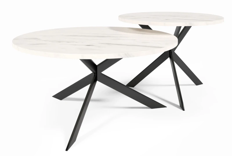 Zestaw stolików kawowych Camma do salonu -  marmur