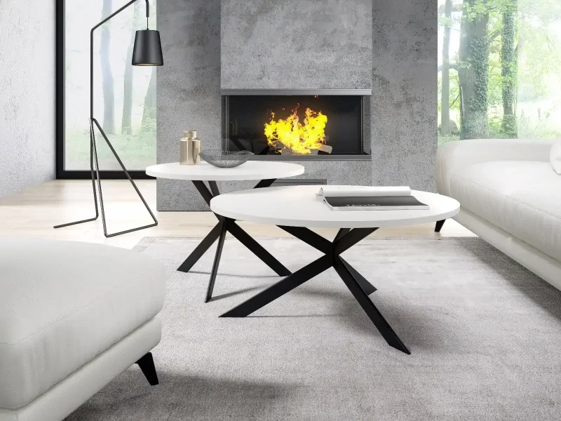 Zestaw stolików kawowych Camma do salonu - biały