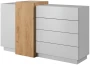 Komoda 3D z szufladami 160x45x93 cm biały + dąb craft złoty