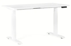 Biurko Fighter z elektryczną regulacją wysokości i panelem LED 140x70 cm Biały