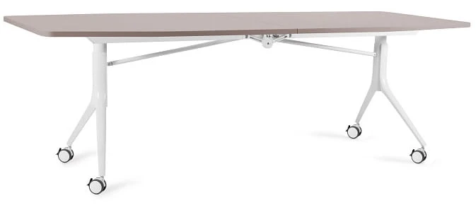 Biurko Carl Table 240x100 cm  z funkcją składania na kółkach Beżowy