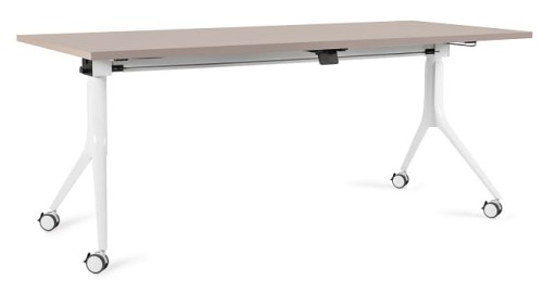 Biurko Carl 180x80 cm z funkcją składania na kółkach Beżowy