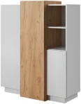 Komoda 3D wysoka 110 cm biały + dąb craft złoty