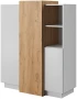 Komoda 3D 110x133x45 cm biały + dąb craft złoty