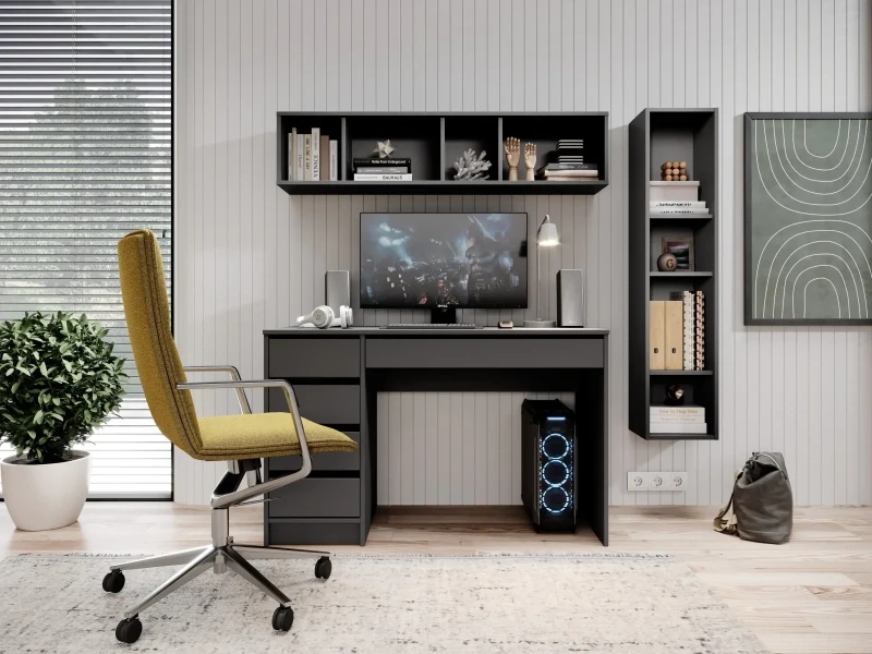 Biurko z szufladami Ada 120 cm antracyt