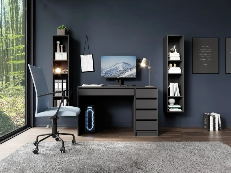 Biurko z szufladami Ada 120 cm antracyt