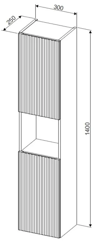 Szafka wysoka Line Reed Green reed green - szałwiowa (wymiary)
