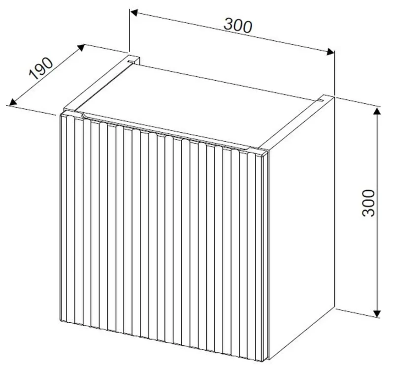 Szafka łazienkowa górna LINE REED GREEN Qubik szałwiowy - wymiary