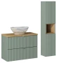 Zestaw mebli łazienkowych LINE REED GREEN z szafką pod umywalkę 80 cm - 5 elementów