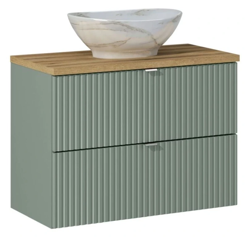 Zestaw mebli łazienkowych LINE REED GREEN z szafką pod umywalkę 80 cm