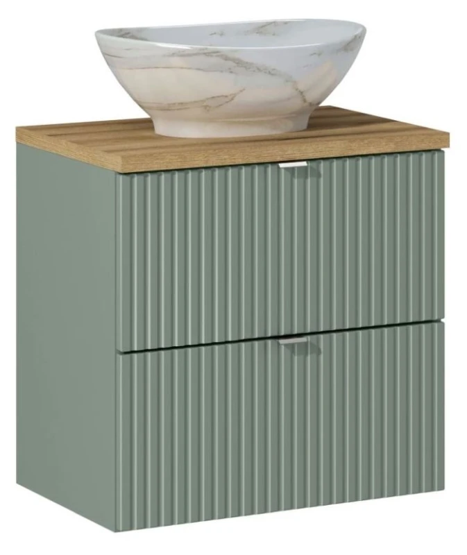 Zestaw mebli łazienkowych LINE REED GREEN szafka 60 cm z umywalką Pati i blatem 60 cm