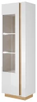 Witryna Arco wysoka 60 cm biały połysk + dąb grandson