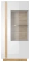 Witryna Arco niska 72 cm biały połysk + dąb grandson