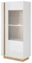 Witryna Arco niska 72 cm biały połysk + dąb grandson