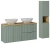 Zestaw mebli łazienkowych LINE REED GREEN z szafką pod umywalkę 120 cm - 7 elementów