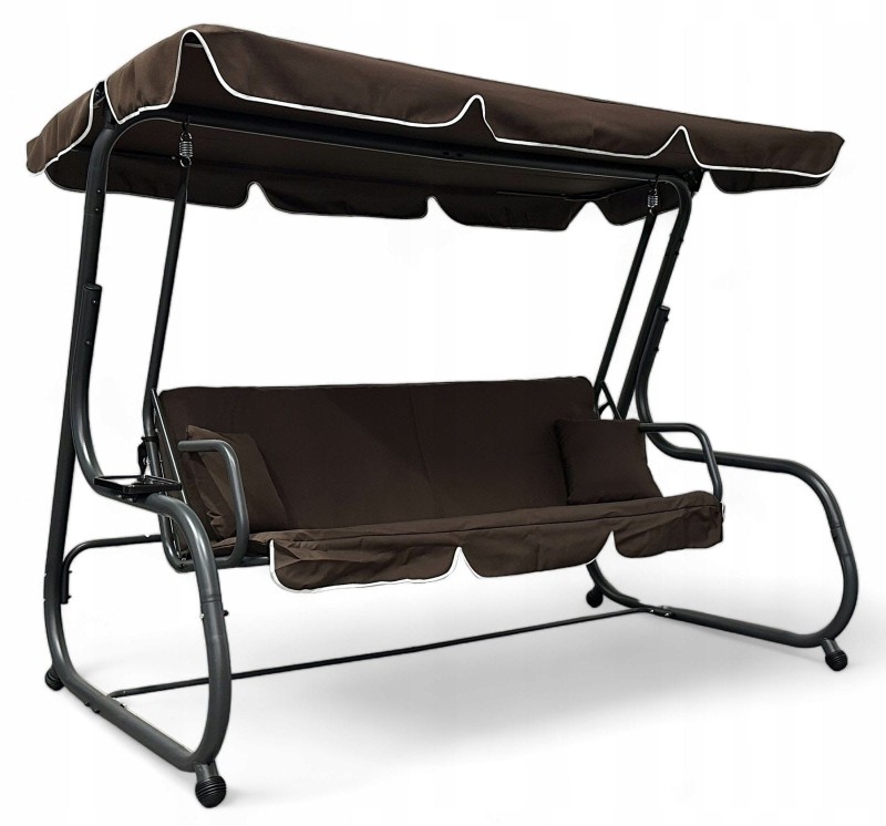Huśtawka ogrodowa rozkładana Korda XXL duża Brąz