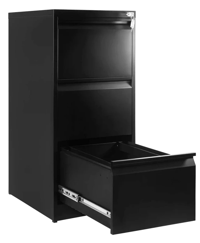 Kontenerek XD-001-3D metalowy z zamkiem na klucz czarny