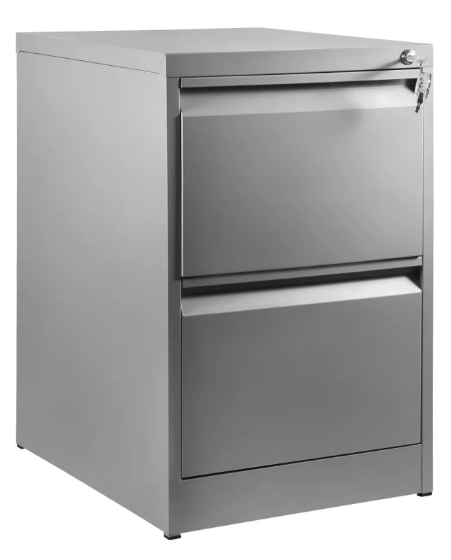 Kontenerek XD-001-2D metalowy z zamkiem na klucz szary