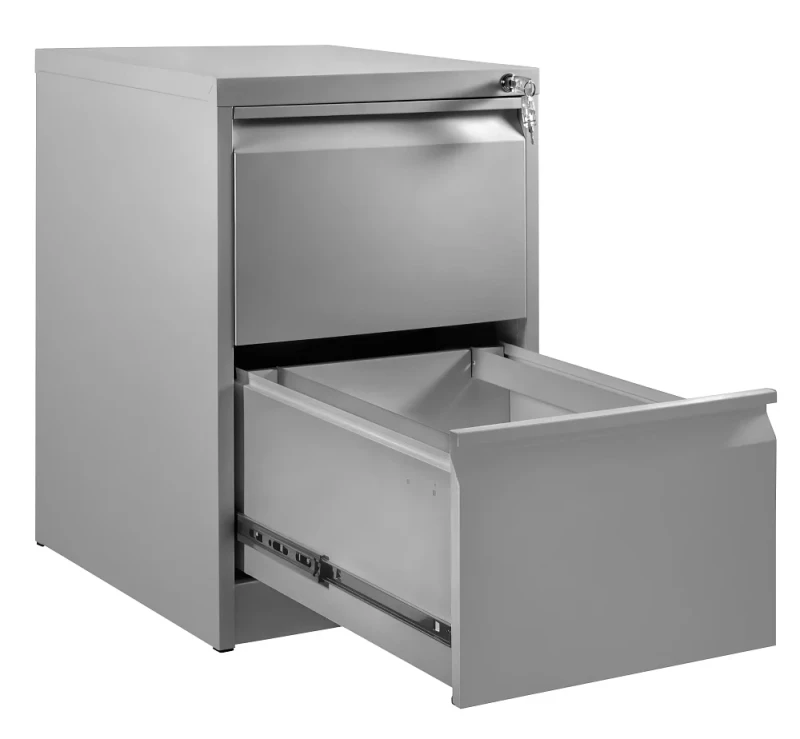 Kontenerek XD-001-2D metalowy z zamkiem na klucz szary