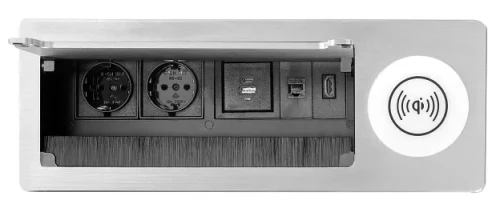 Mediaport YO-706 do blatów biurowych z ładowaniem indukcyjnym Srebrny