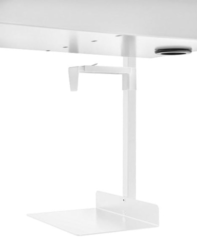 Uchwyt na komputer z półką 300x215 mm ze stali lakierowanej Biały