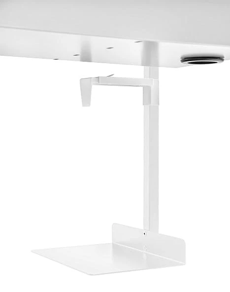 Uchwyt na komputer z półką 300x215 mm ze stali lakierowanej Biały