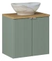 Zestaw mebli łazienkowych LINE REED GREEN szafka 60 cm 2 drzwi z umywalką Pati i blatem 60 cm