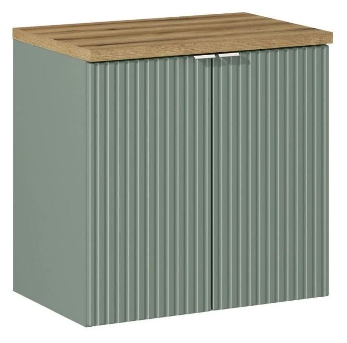 Zestaw mebli łazienkowych LINE REED GREEN szafka 60 cm 2 drzwi z umywalką Pati i blatem 60 cm