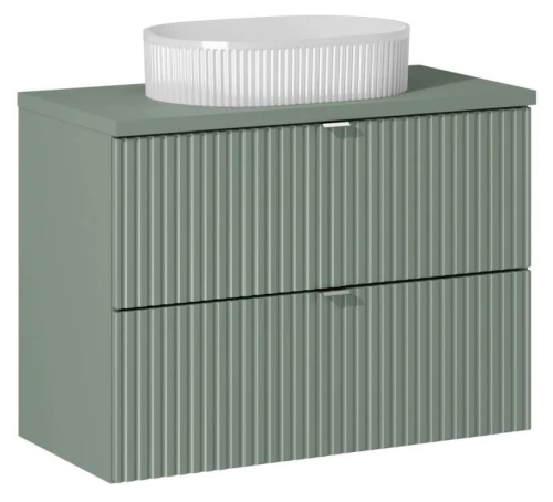 Zestaw mebli łazienkowych LINE REED GREEN szafka 80 cm z umywalką Beyond i blatem 80 cm