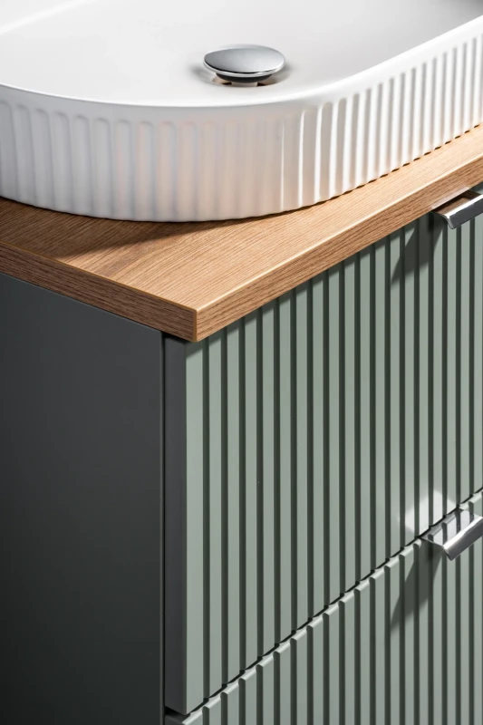 Zestaw mebli łazienkowych LINE REED GREEN szafka 60 cm z umywalką Beyond i blatem 60 cm - aranżacja
