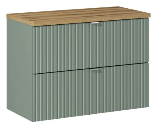 Zestaw mebli łazienkowych LINE REED GREEN szafka 80 cm 2 szuflady z blatem 80 cm