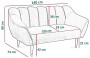 Sofa tapicerowana Molly II w stylu skandynawskim 48h - wymiary