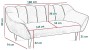 Sofa tapicerowana Molly III w stylu skandynawskim 48h - wymiary