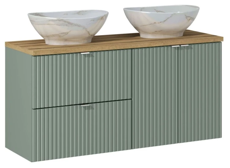 Zestaw mebli łazienkowych LINE REED GREEN z szafką pod umywalkę 120 cm - 5 elementów