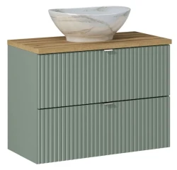 Zestaw mebli łazienkowych LINE REED GREEN z szafką pod umywalkę 80 cm - 3 elementy