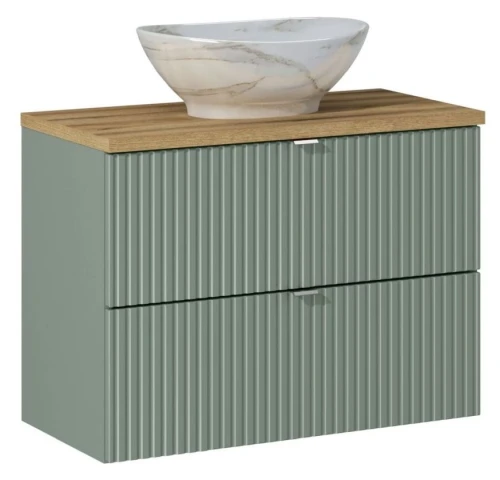 Zestaw mebli łazienkowych LINE REED GREEN z szafką pod umywalkę 80 cm - 3 elementy