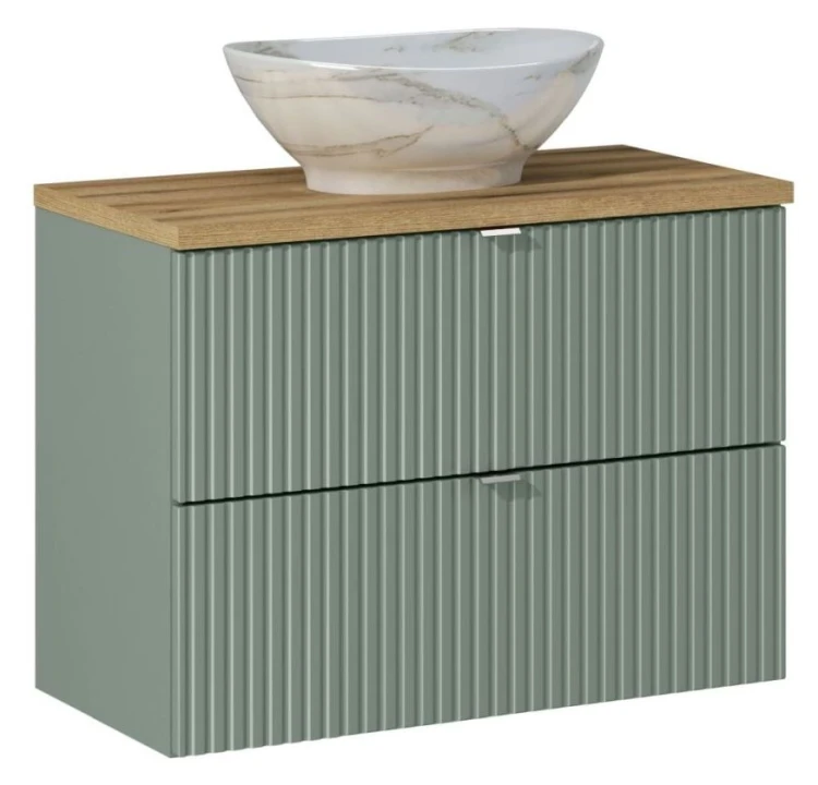 Zestaw mebli łazienkowych LINE REED GREEN z szafką pod umywalkę 80 cm
