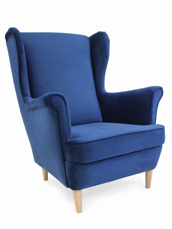 Fotel uszak bez pikowania Lily II w stylu skandynawskim