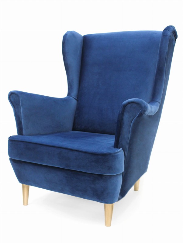 Fotel uszak bez pikowania Lily II w stylu skandynawskim